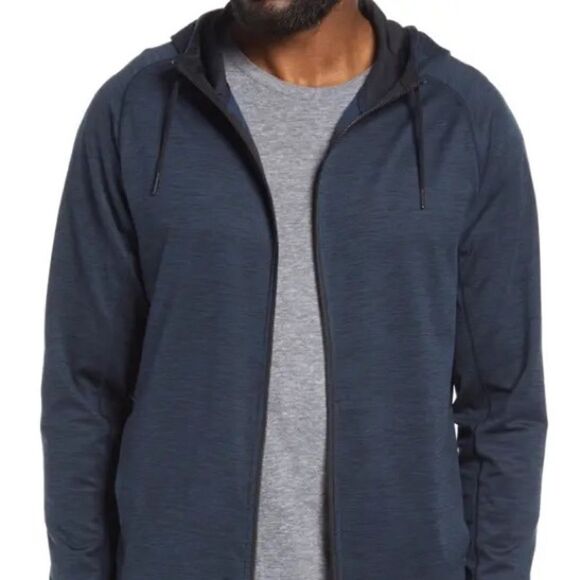 Zella pyrite zip hoodie in navy halite melange new no tags - Picture 5 of 8